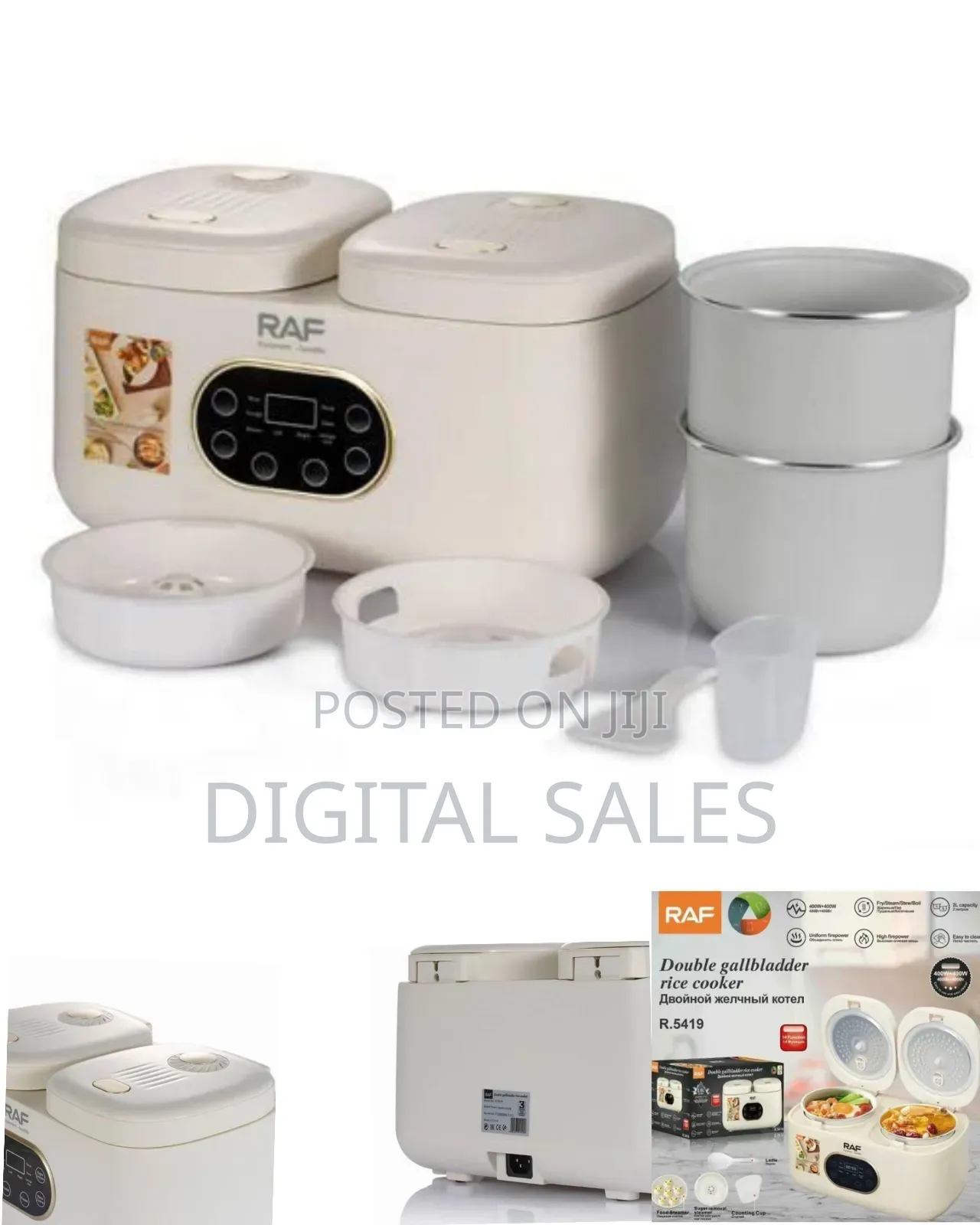 Raf Versatile Double-Compartment Electric Multicooker