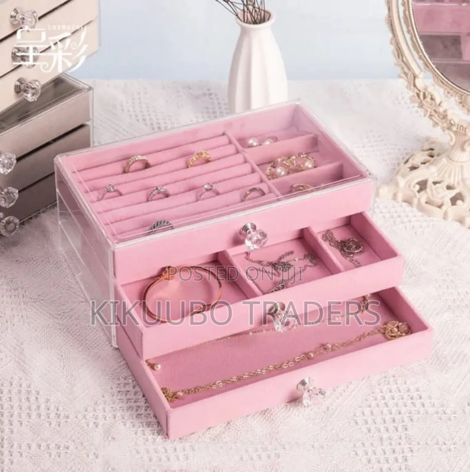 Clear Acrylic Jewelry Box 3 Layers Jewelry Trays