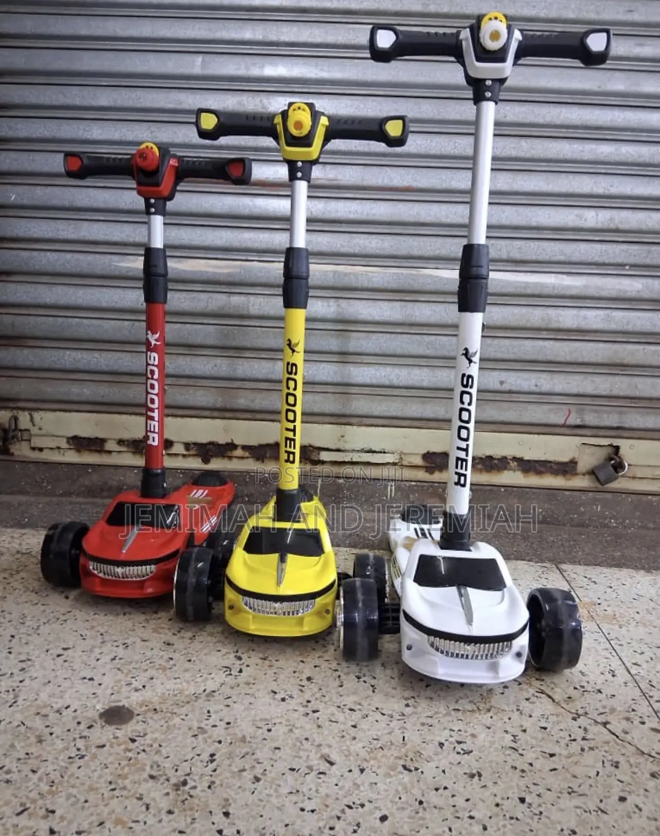 Adjustable Height Kick Scooters With Car Theme