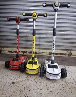Adjustable Height Kick Scooters With Car Theme