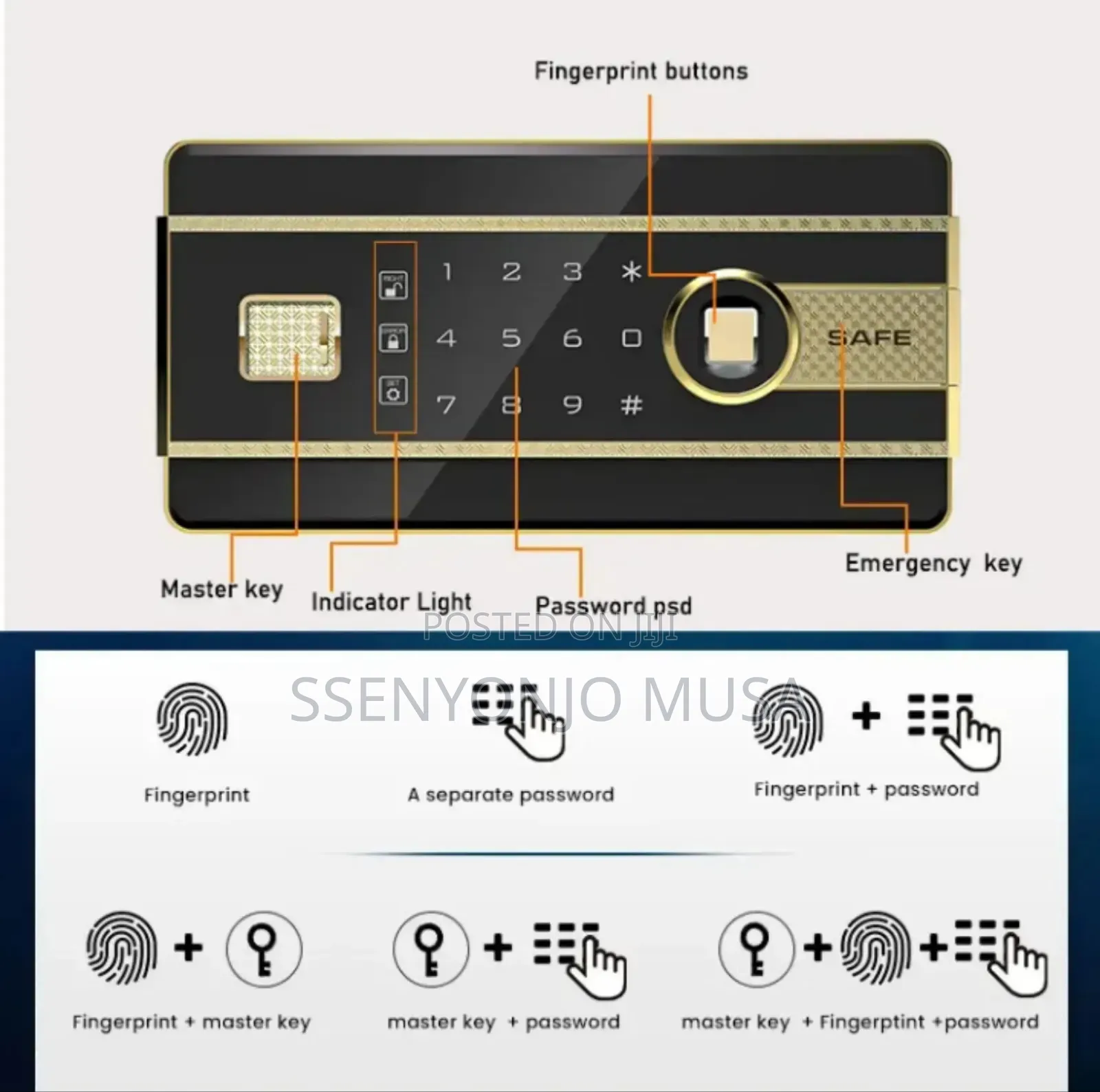 Electric Fireproof Fingerprint Safe Box | Digital Steel Security.