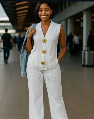 Knit Waistcoat and Wide-Leg Trousers Womens Suit Set