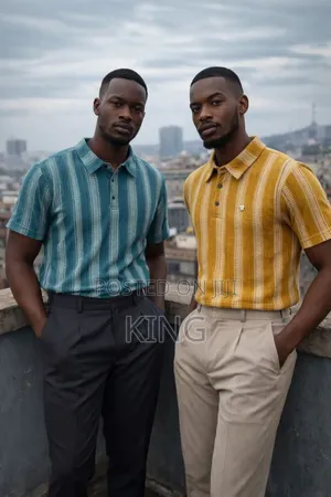 Wesh Stripe Design Men's Short-Sleeve Polo Shirts