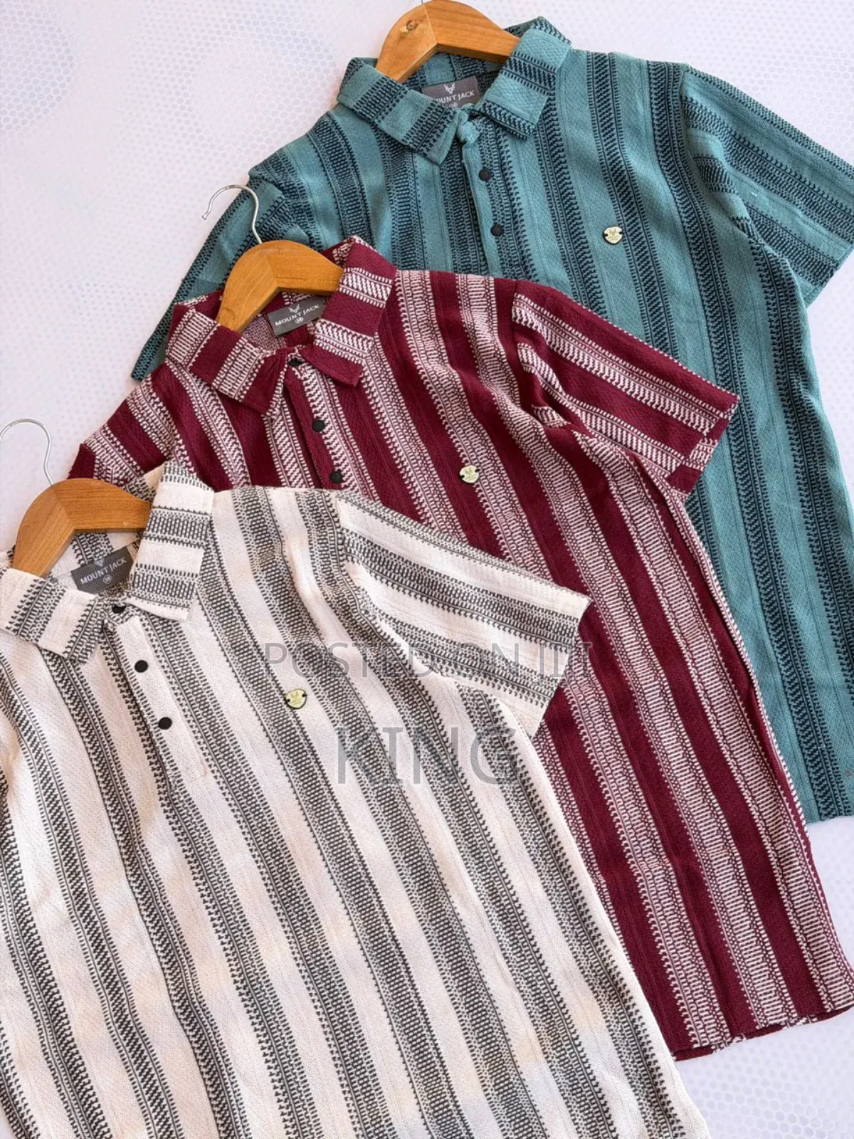 Wesh Stripe Design Men's Short-Sleeve Polo Shirts