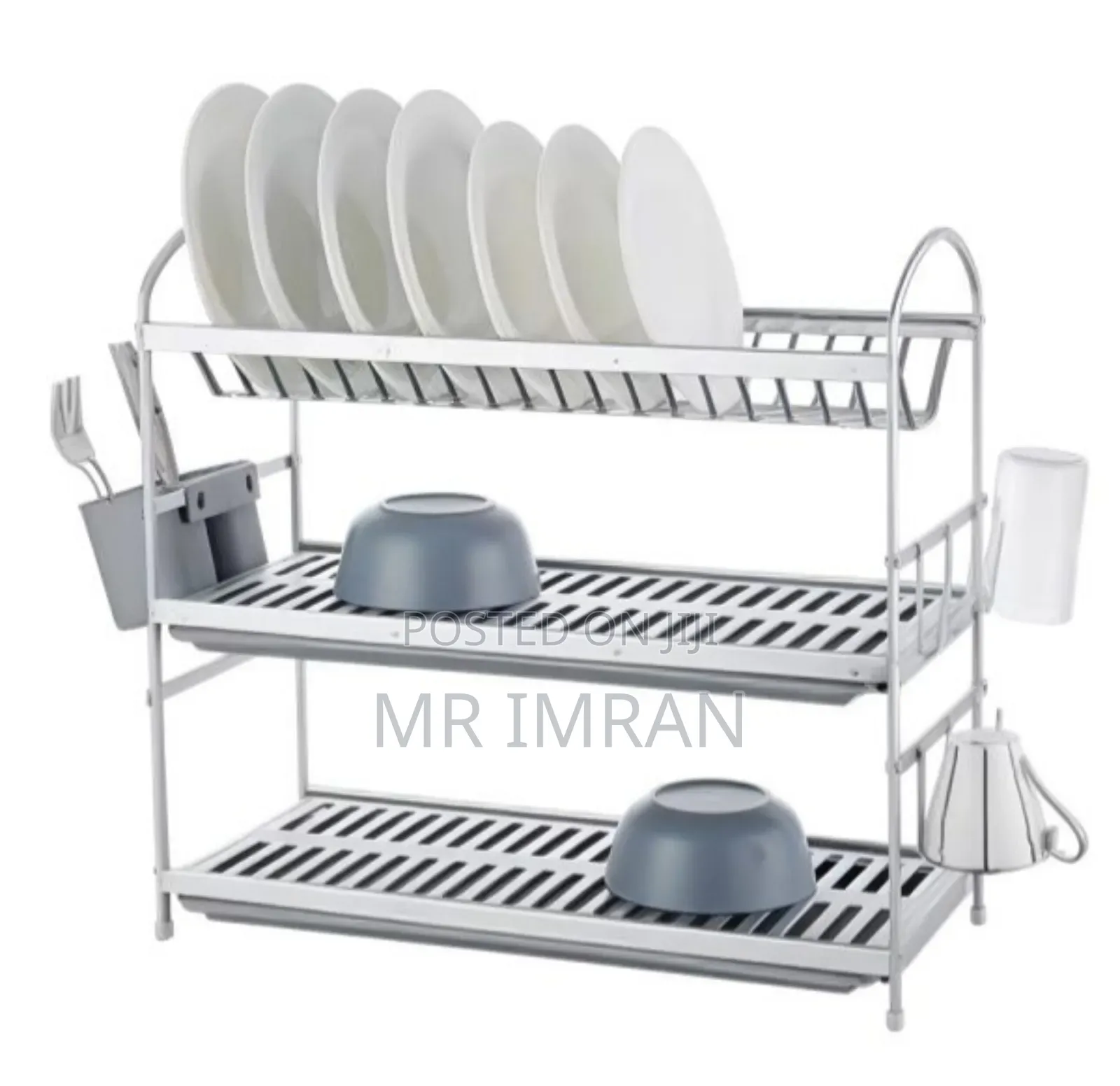 Life Smile 3-Tier Aluminum Dish Rack