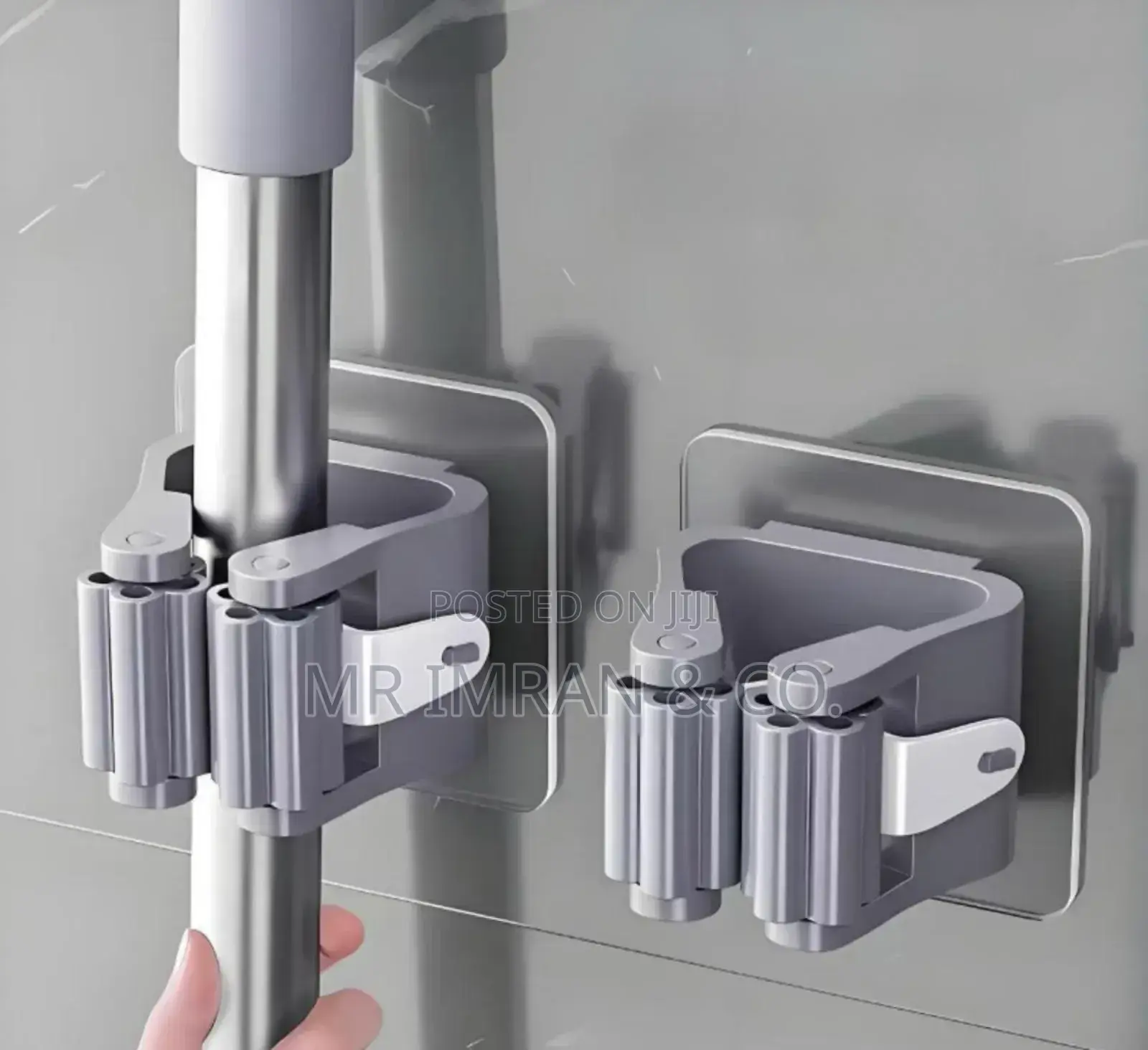 Self-Adhesive Wall-Mounted Mop and Broom Holder
