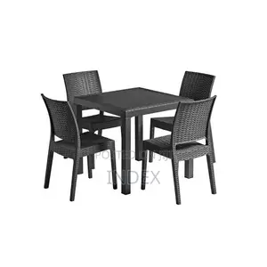 Elegant Four-Seater Plastic Chair and Table Set – Indoor Outdoor Use