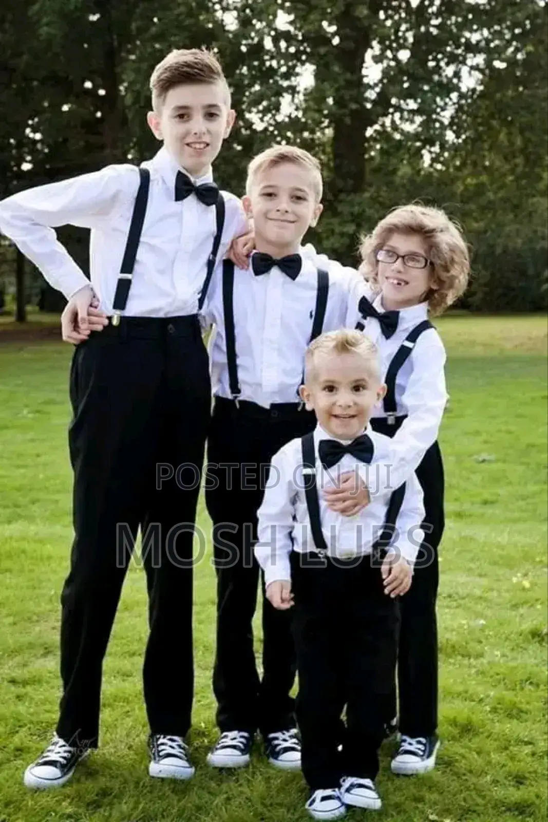 Plain Tuxedo Shirts in White With Bowties