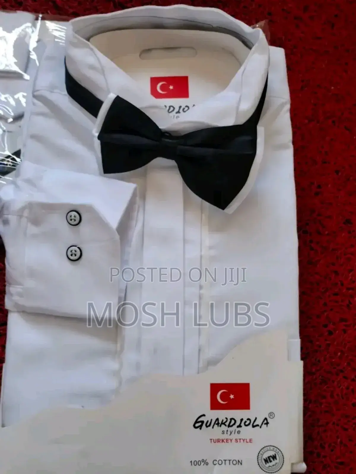Plain Tuxedo Shirts in White With Bowties