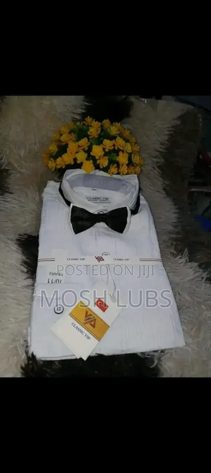 Plain Tuxedo Shirts in White With Bowties