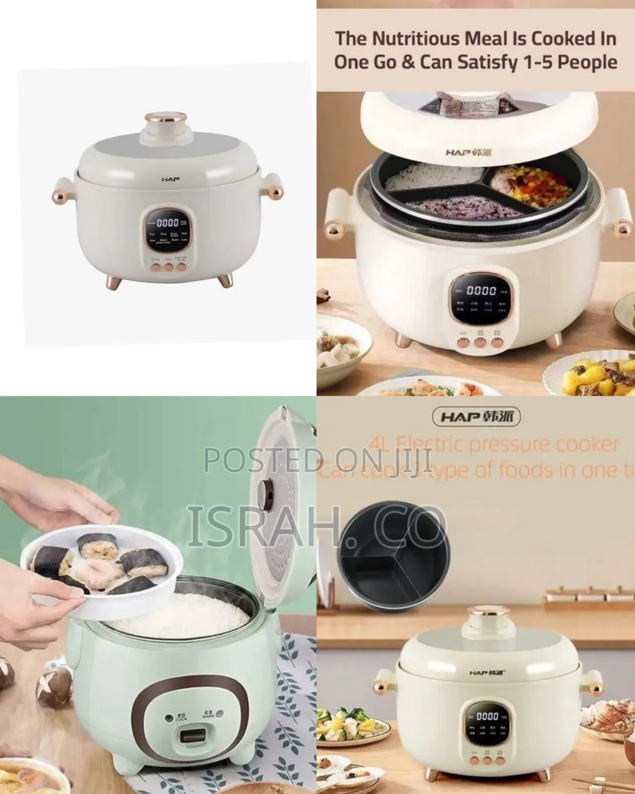 Elegant Multi-Functional Electric Cooker - Multicolor