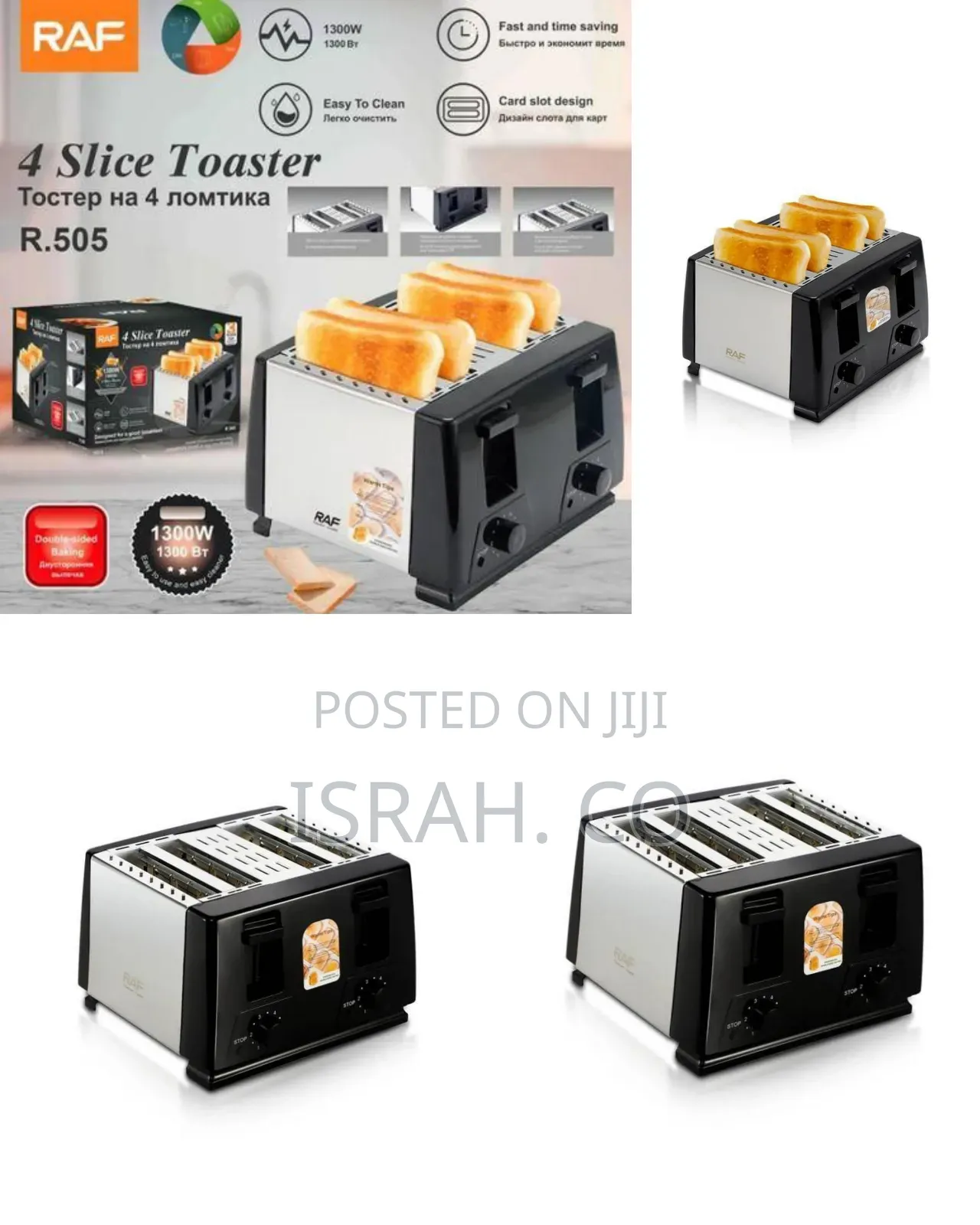 Raf 4-Slice Toaster With Dual Controls