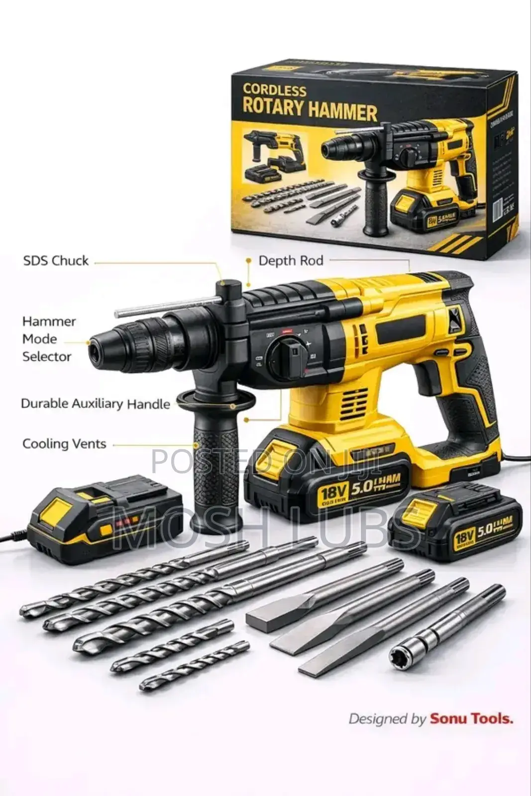 Full Kit of 136pcs of Cordless Electric Drill