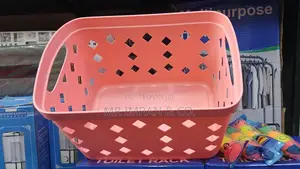 Pink Plastic Storage Basket