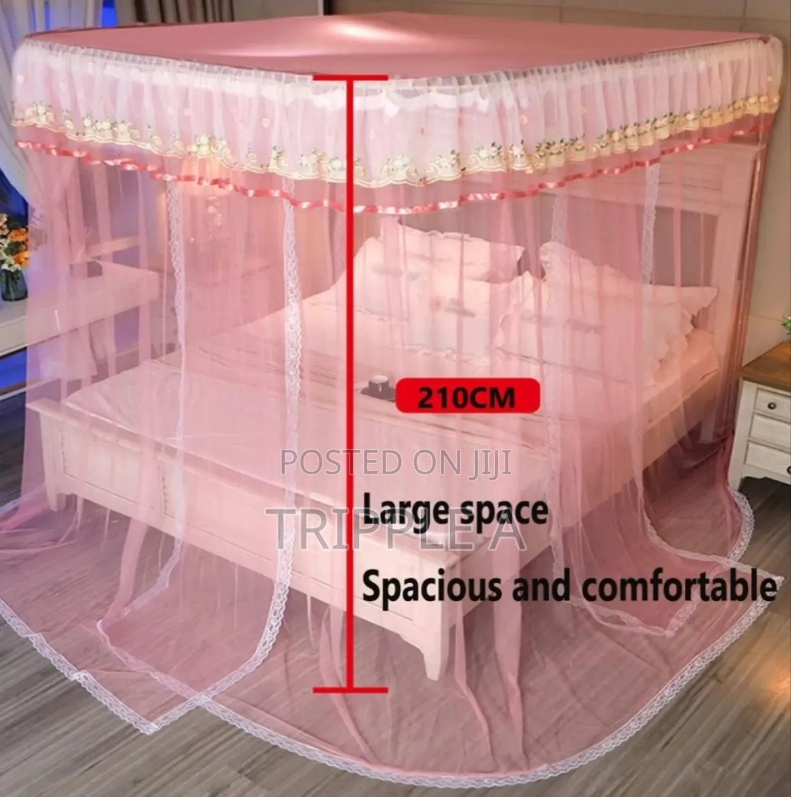 Pink Two Stand Mosquito Net 5x6 and 6x6