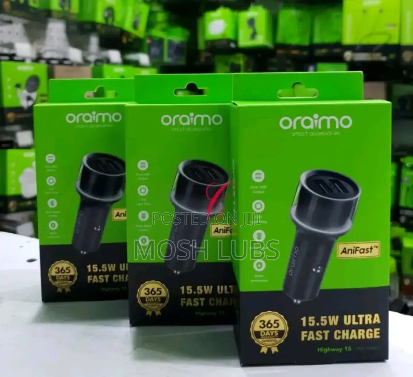 Oraimo Car Charger With 2 Aux Pins