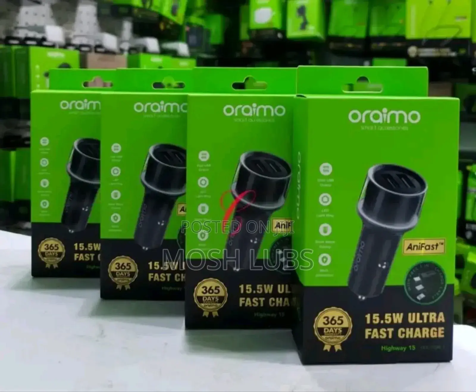 Oraimo Car Charger With 2 Aux Pins
