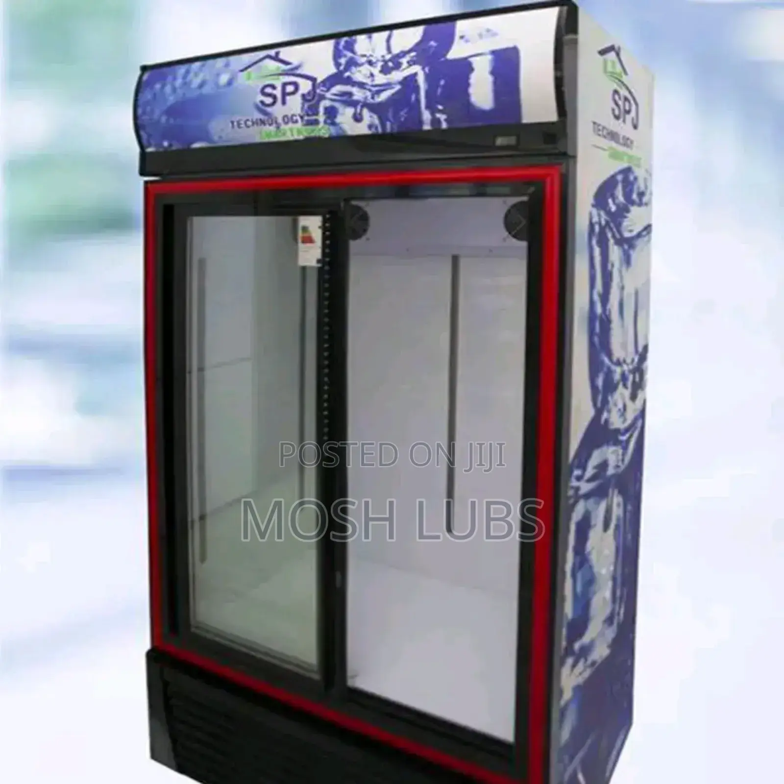 Spj 380l Showcase Beverage Chiller Double Door Refrigerator