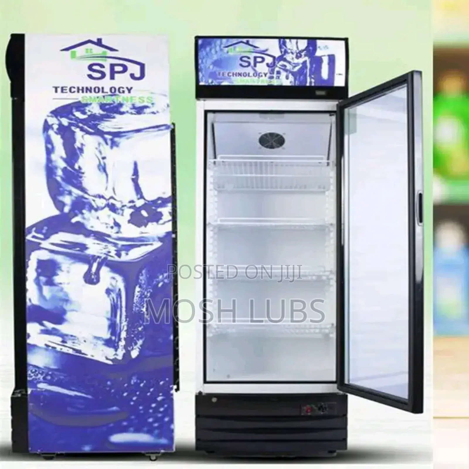 Spj 380l Showcase Beverage Chiller Double Door Refrigerator