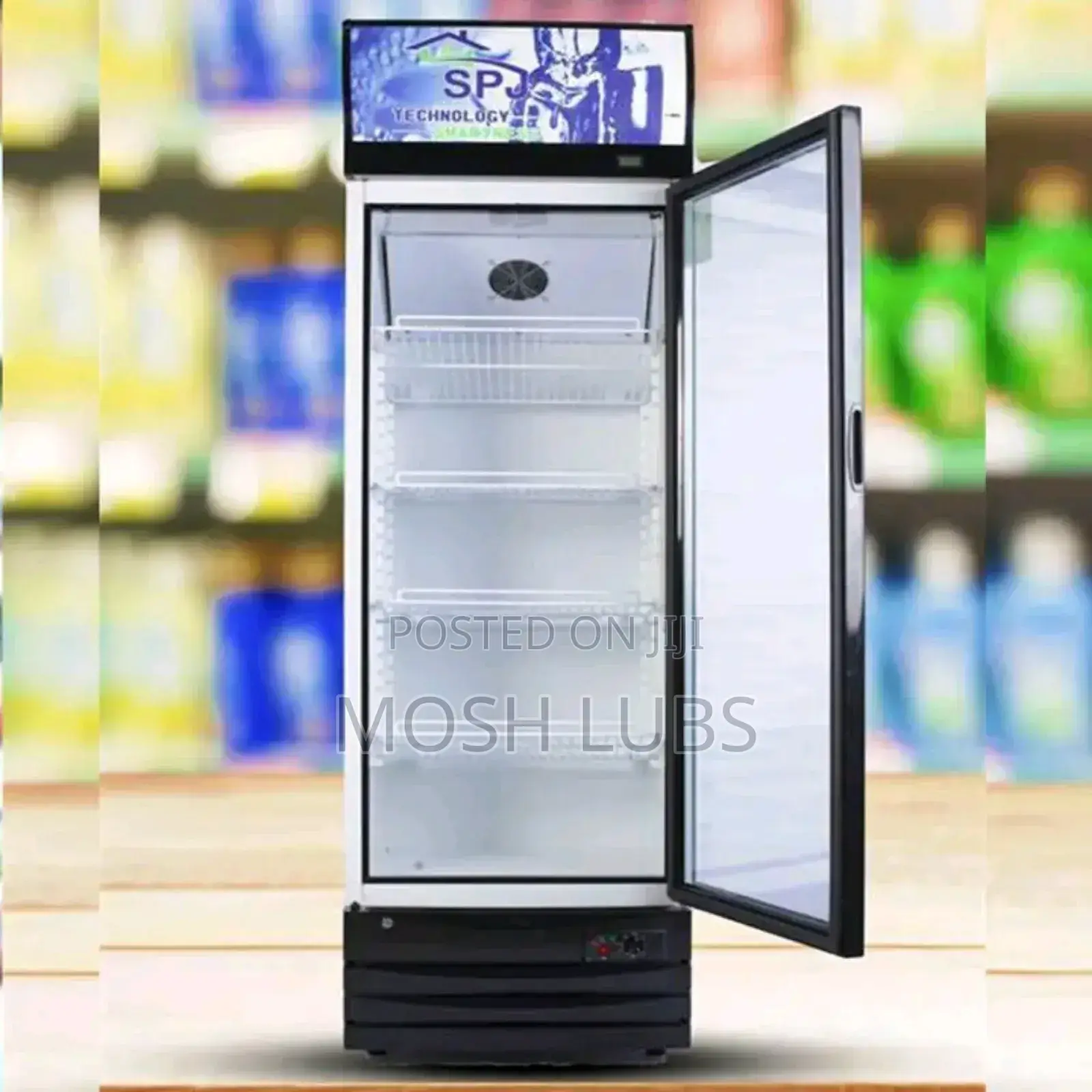 Spj 380l Showcase Beverage Chiller Double Door Refrigerator