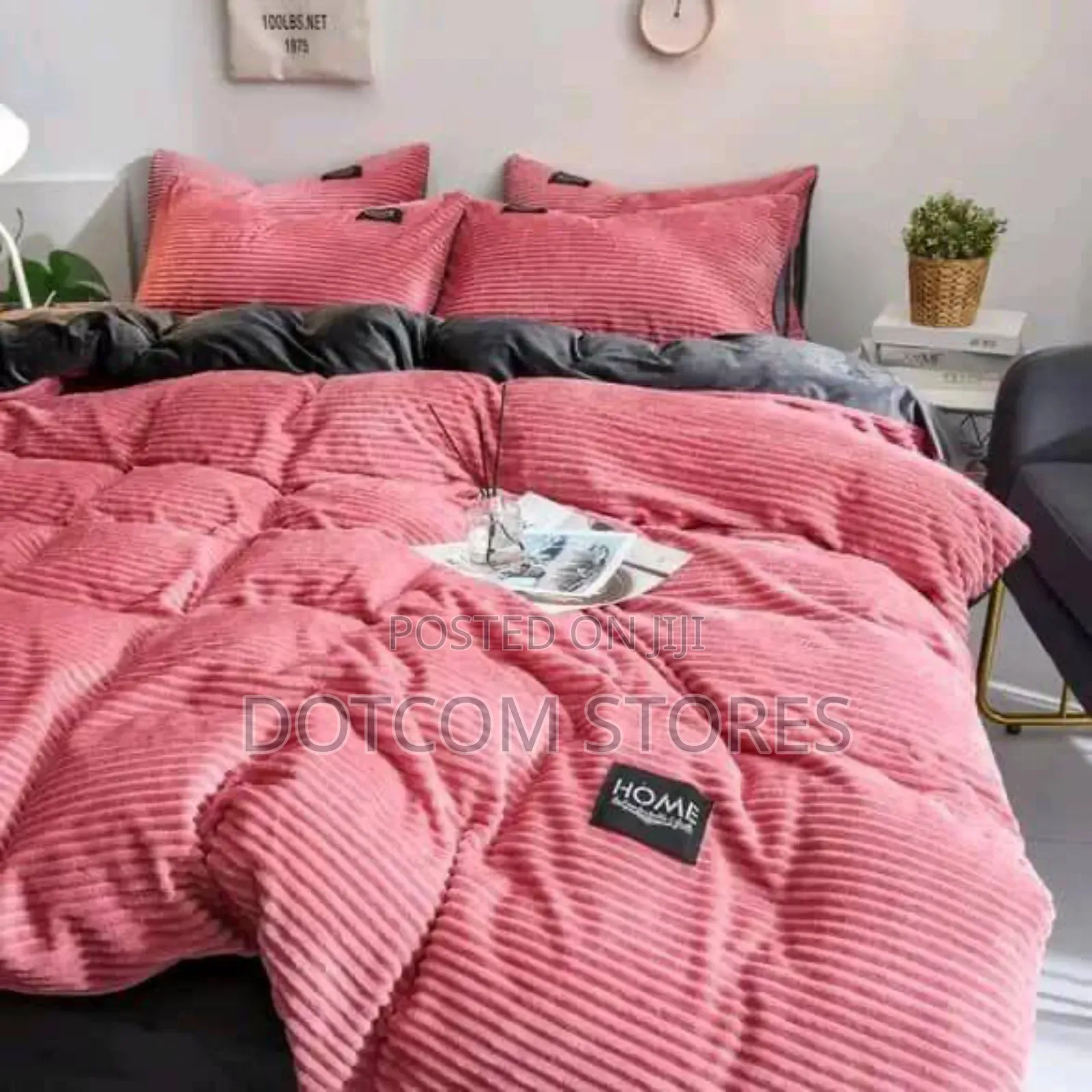 Coral Velvet Bedding Set