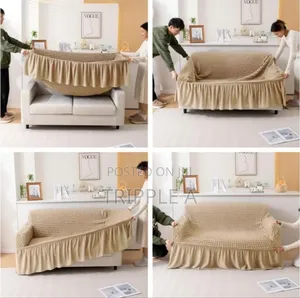 2:1:1 Khaki Four Seater Elastic Sofa Cover