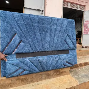 Light Blue 5by6 Fabric Bed With Stripes Design