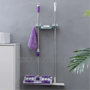 Mop Holder Brush Storage Rack Soap Dish Box Wall Mounted Organizer