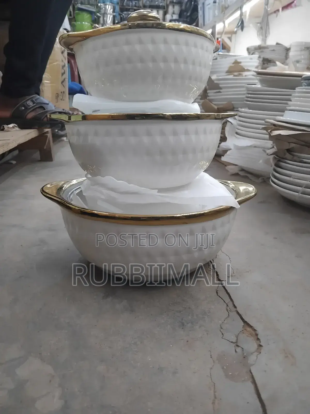 Serving Dishes 3pc ~ Gold Linning