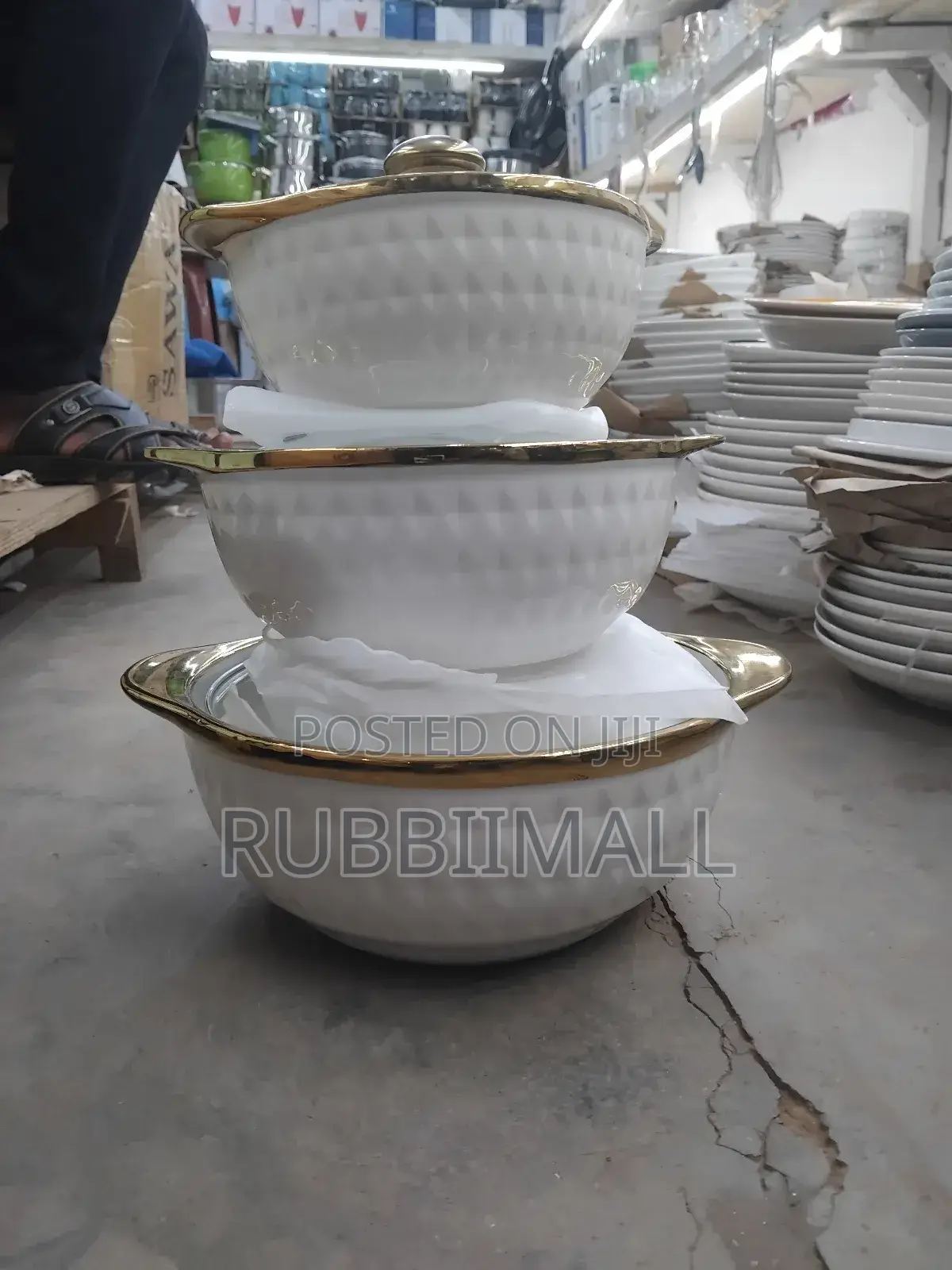 Serving Dishes 3pc ~ Gold Linning