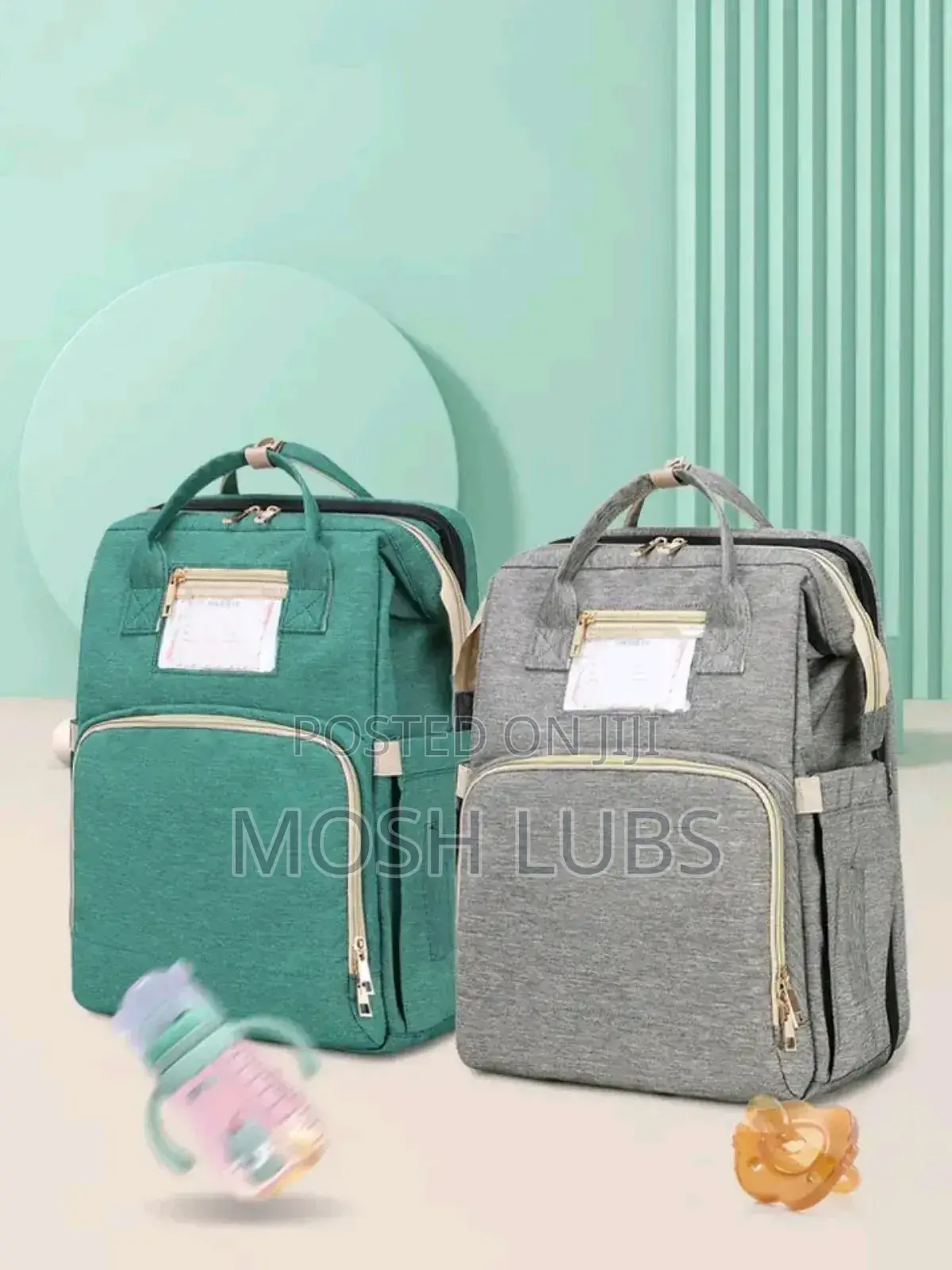 Diaper Bag/Nappy Changing Bag With A Multifunctional Travel Basinet