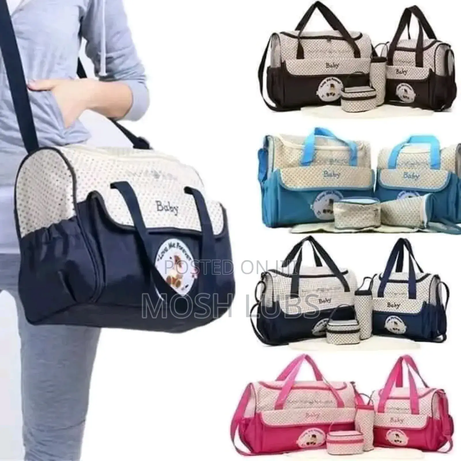 Diaper Bag/Nappy Changing Bag With A Multifunctional Travel Basinet
