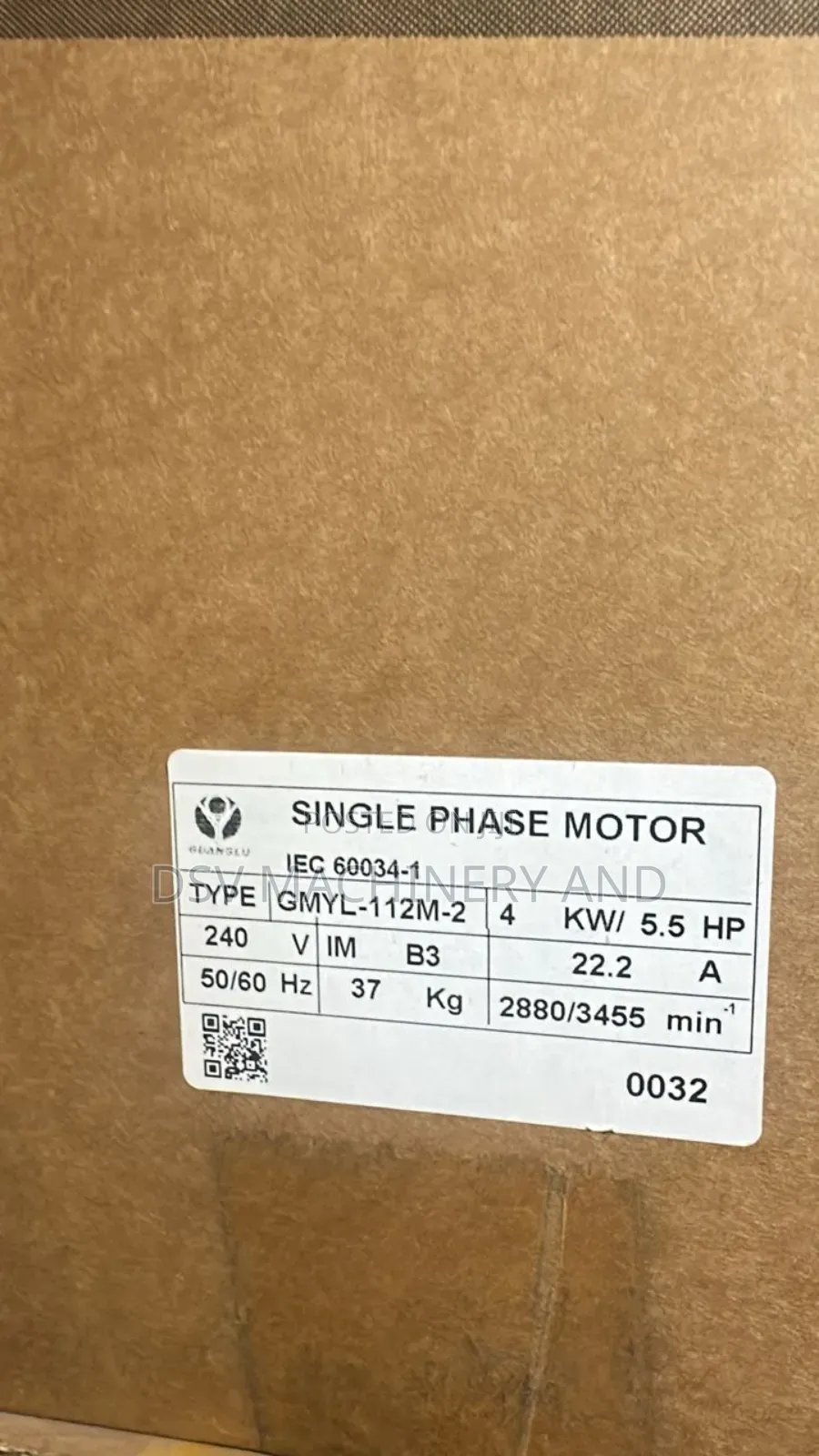 5.5hp 4kw Single Phase 2880rpm High Speed Motor