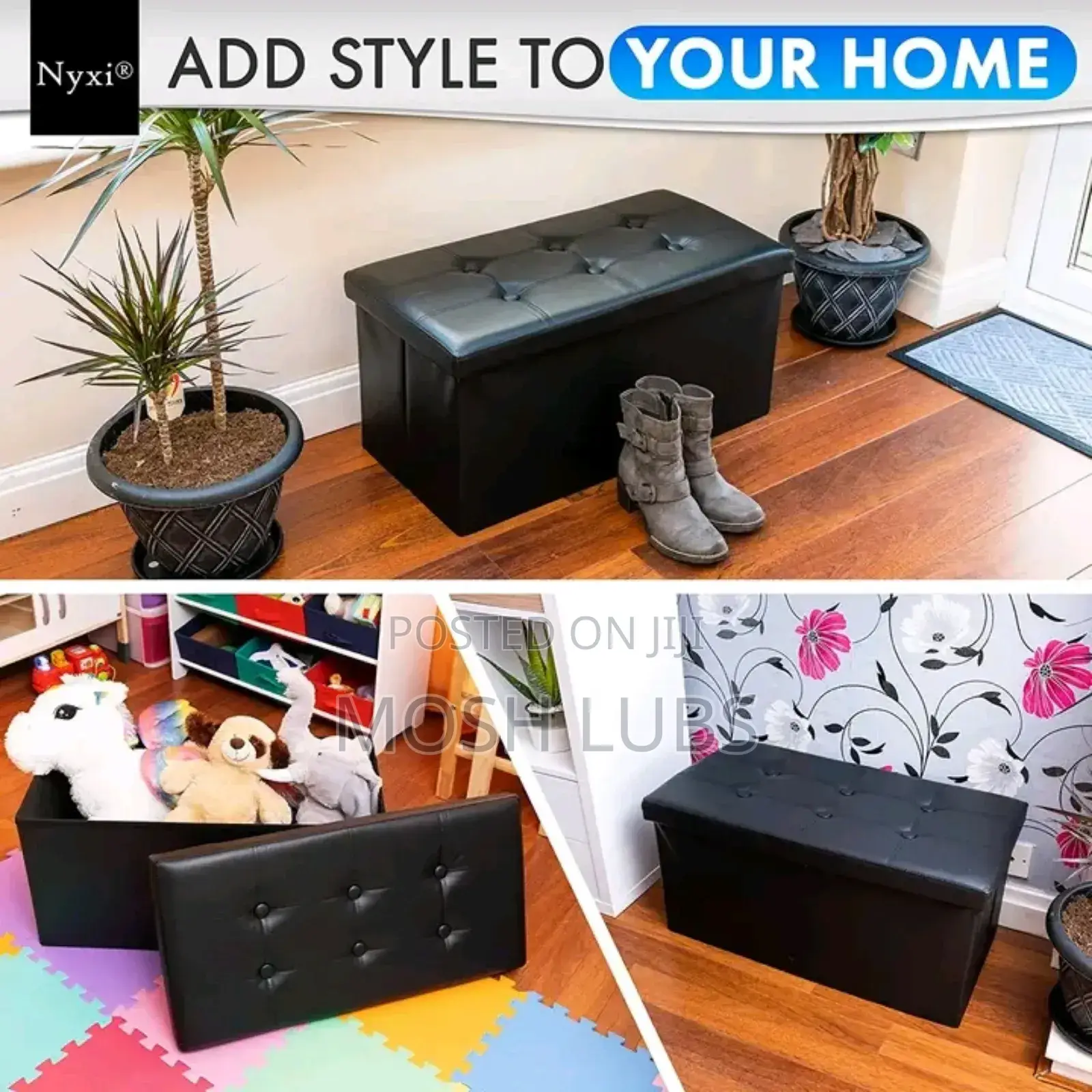 Faux Leather Home Decor Multipurpose Storage Box With A Footstool