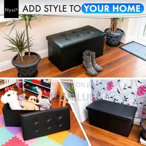 Faux Leather Home Decor Multipurpose Storage Box With A Footstool