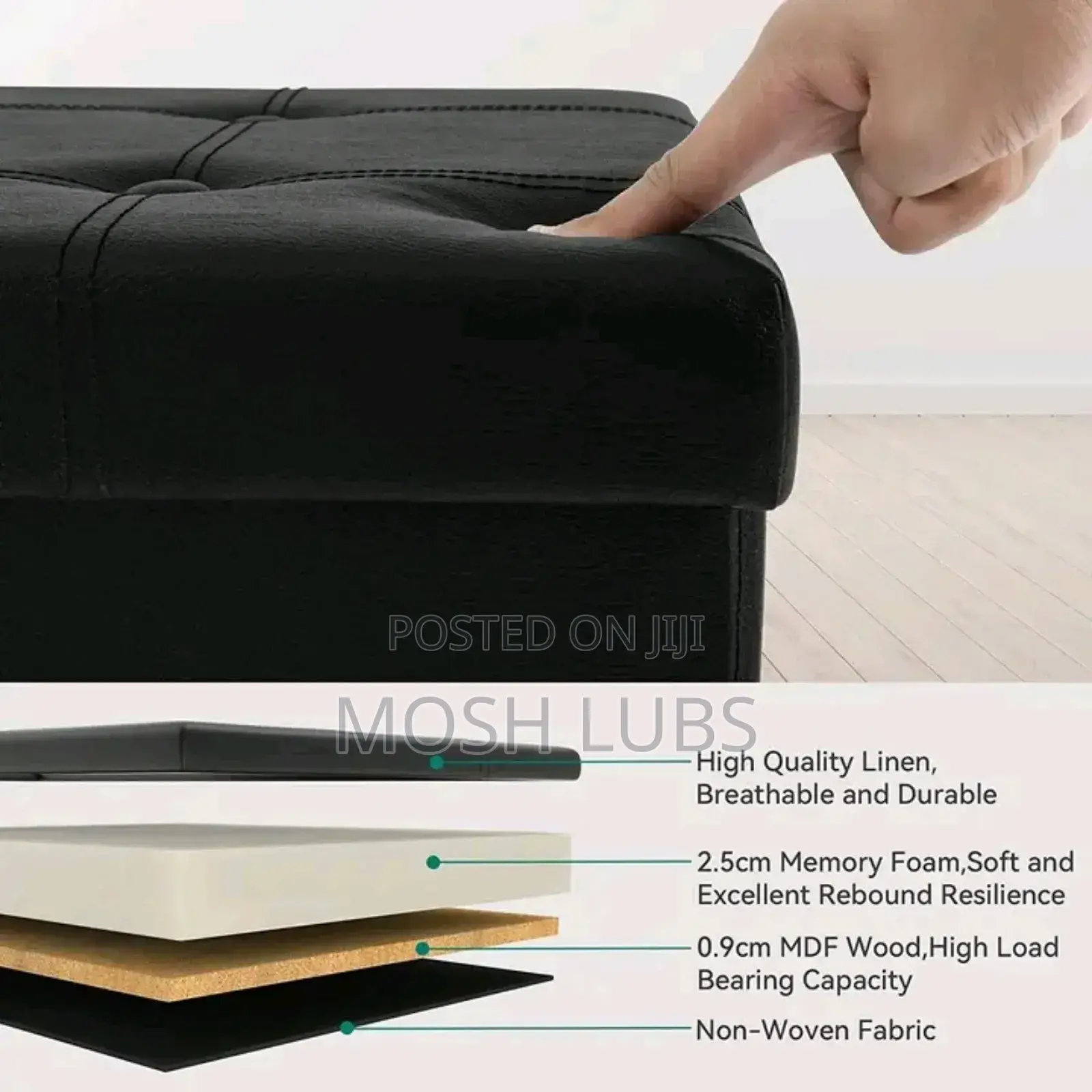 Faux Leather Home Decor Multipurpose Storage Box With A Footstool