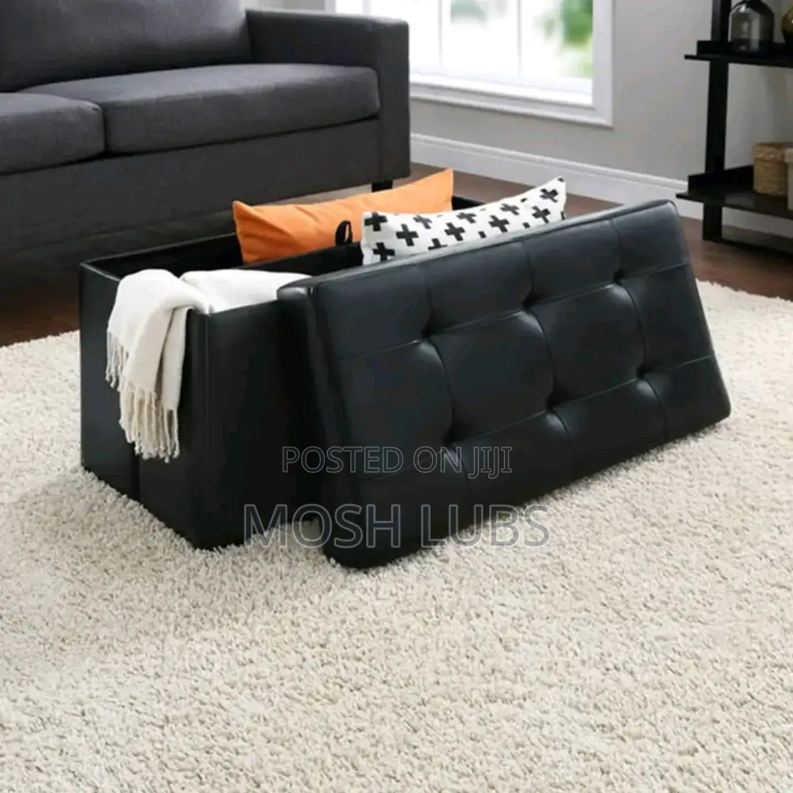 Faux Leather Home Decor Multipurpose Storage Box With A Footstool