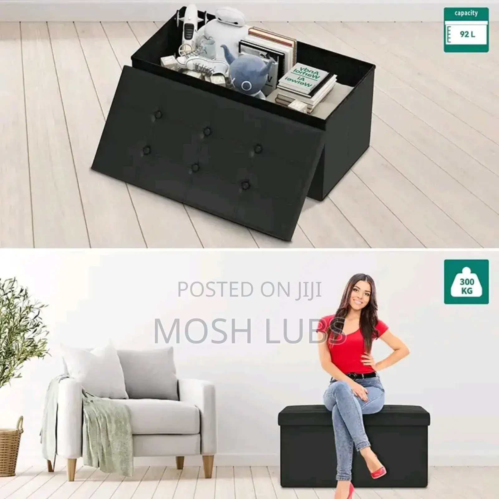 Faux Leather Home Decor Multipurpose Storage Box With A Footstool