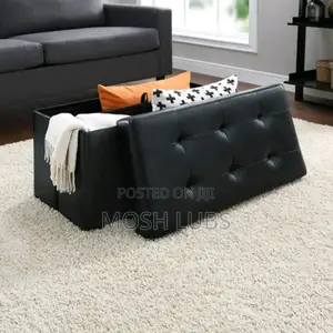 Faux Leather Home Decor Multipurpose Storage Box With A Footstool