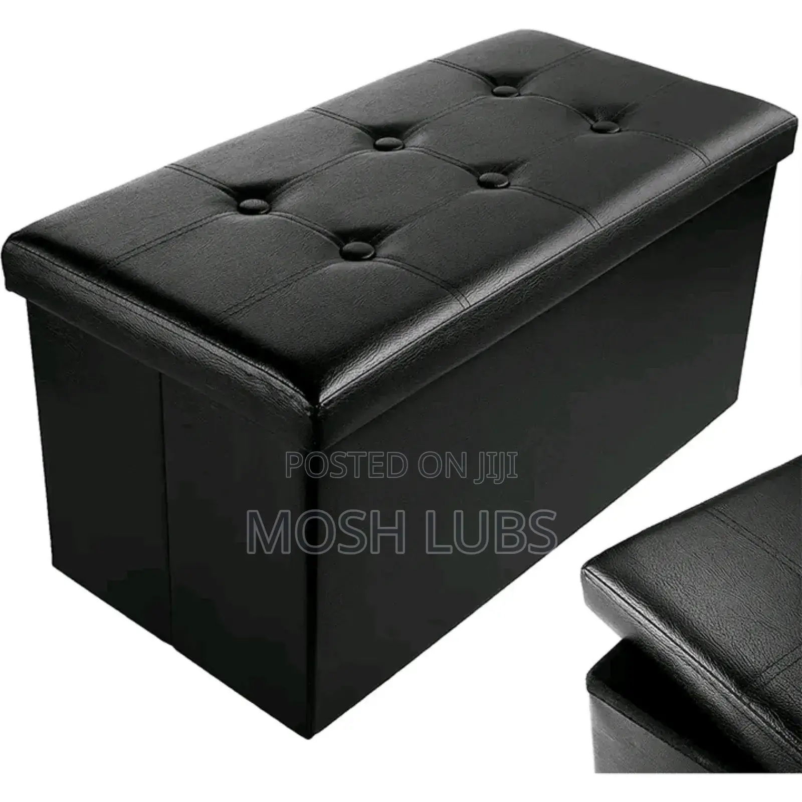 Faux Leather Home Decor Multipurpose Storage Box With A Footstool