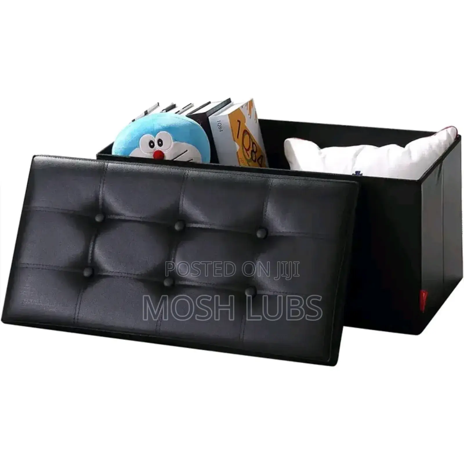 Faux Leather Home Decor Multipurpose Storage Box With A Footstool