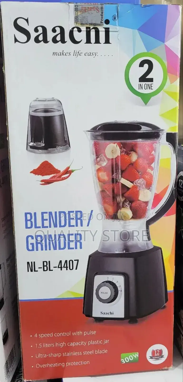 Saachi 2 in 1 Electric Blender Nl-Bl-4407