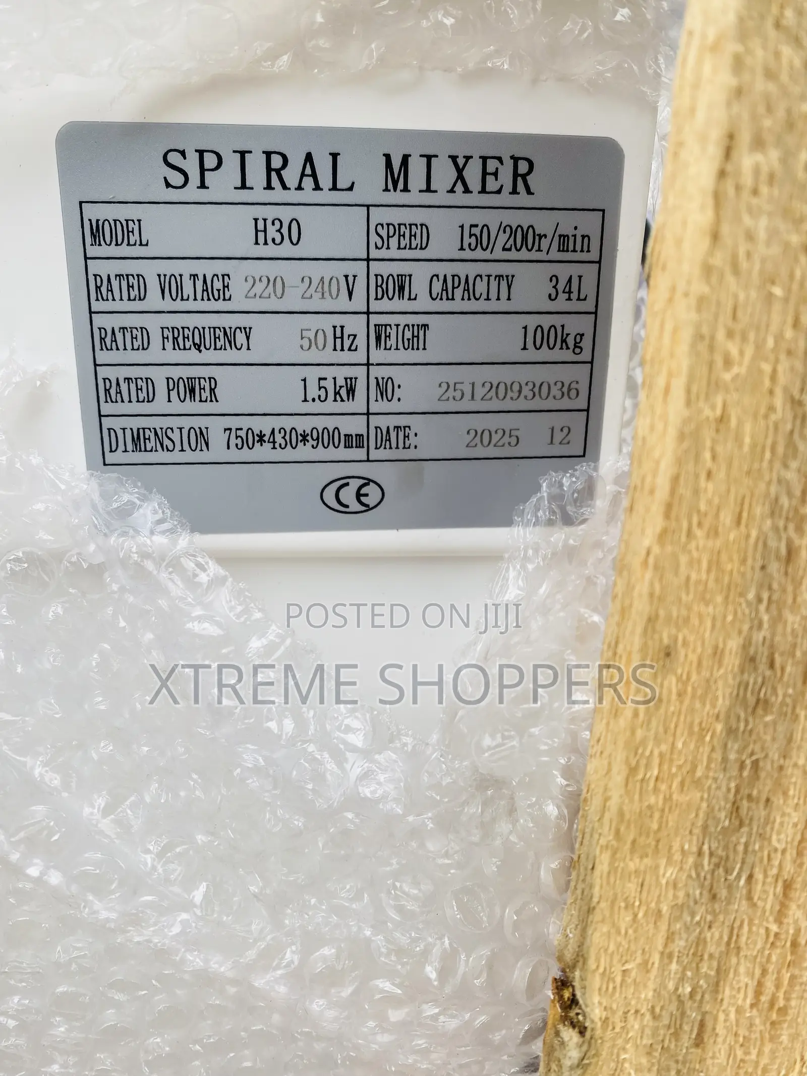Spiral Mixer /Dough Mixer /B30/34l -durable