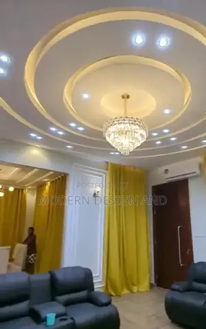 Gypsum Ceiling Circular Designs Livingroom