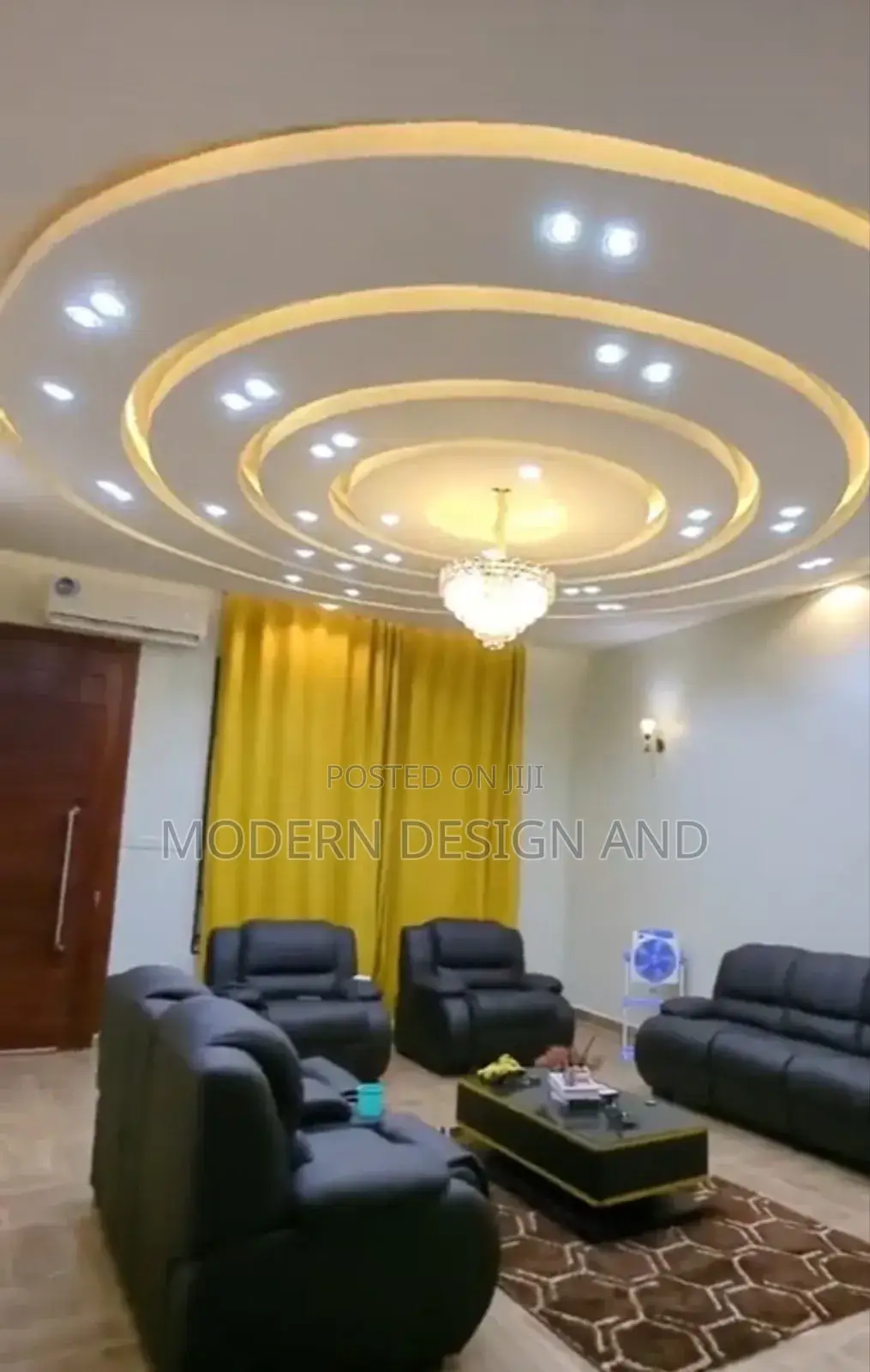 Gypsum Ceiling Circular Designs Livingroom