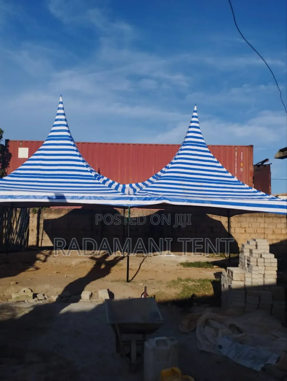 Blue White Colour 100 Seater Tent