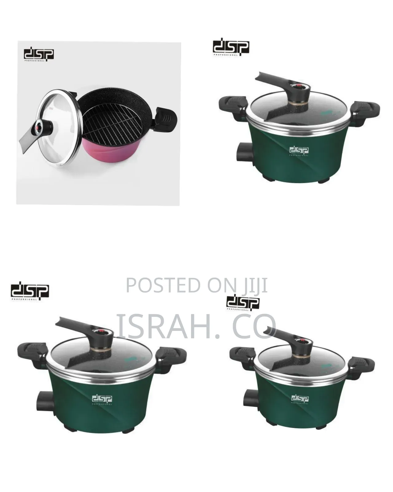 Multi-Function Electric Cooking Pot With Glass Lid - Multicolor
