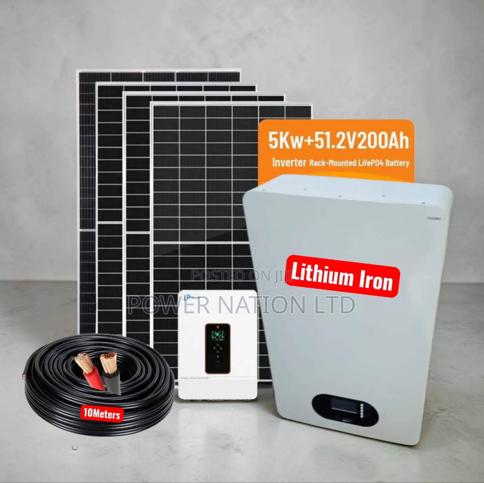 5kwh Lithium Solar System Full Kit (5kwh 200ah 24v 4kva Hybrid 24v)