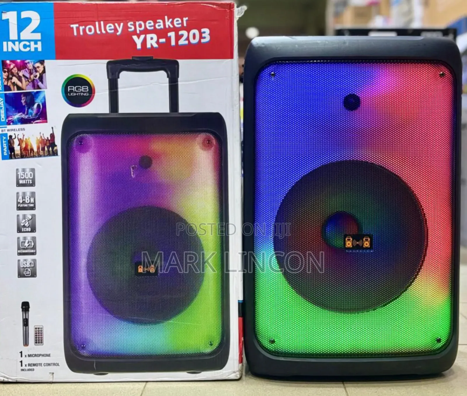 Portable 12- Inch Deejay Karaoke Trolley Speaker