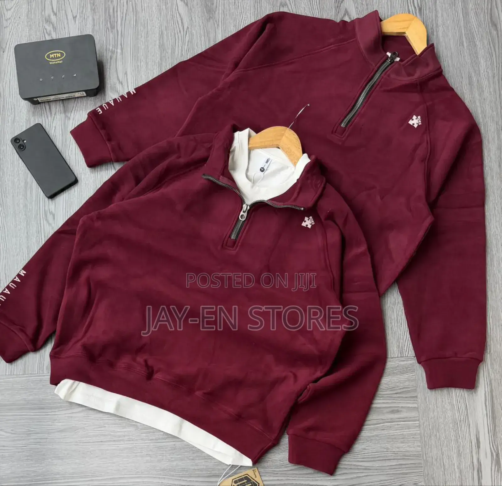 Plain Colored Zipped Sweaters Available